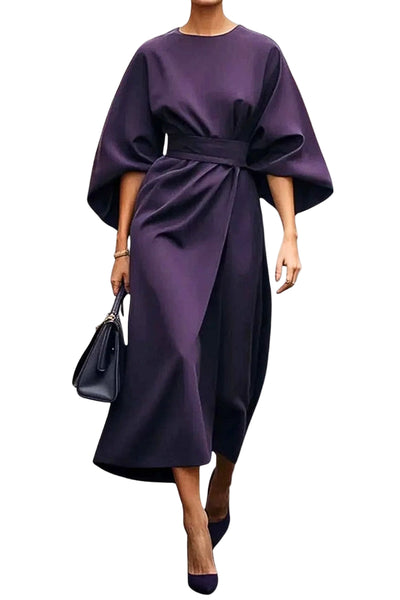Jana™ | Elegant Belted Dolman Sleeve Dress