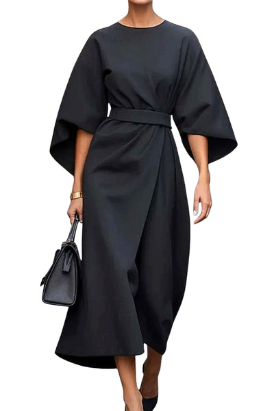 Jana™ | Elegant Belted Dolman Sleeve Dress