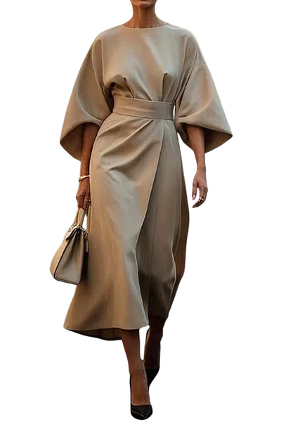 Jana™ | Elegant Belted Dolman Sleeve Dress