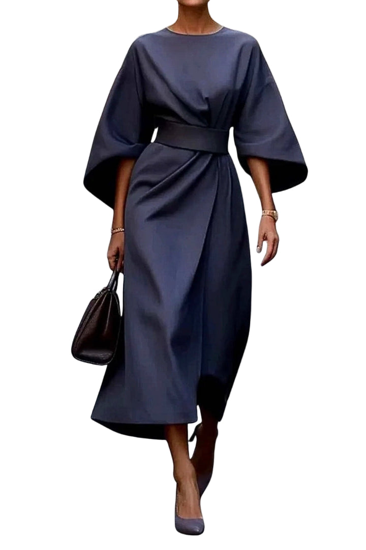 Jana™ | Elegant Belted Dolman Sleeve Dress