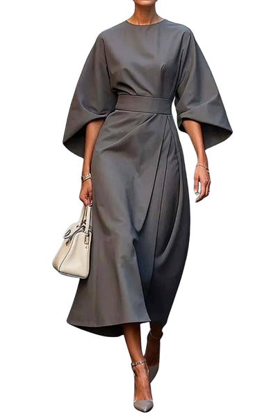 Jana™ | Elegant Belted Dolman Sleeve Dress