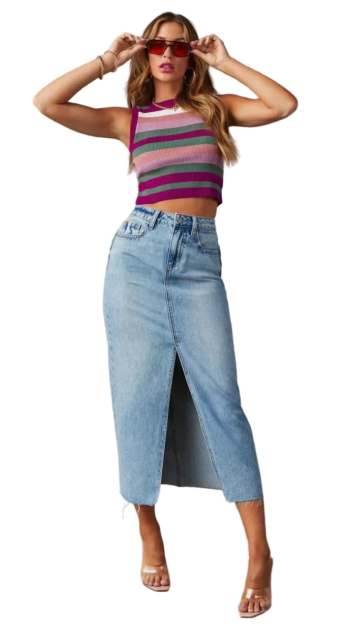 Denise™ | High-Waist Denim Skirt